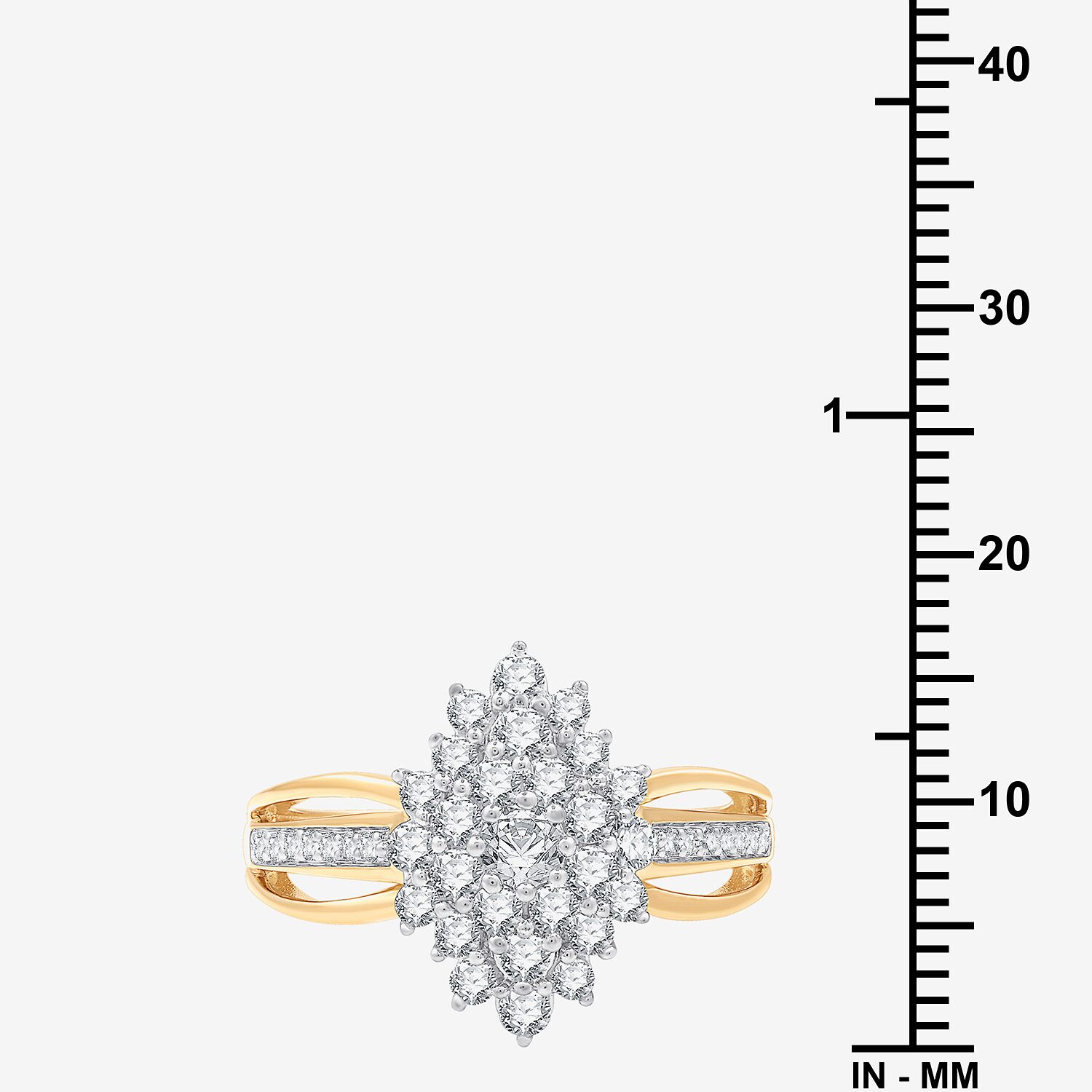 (G, Si1-Si2) Womens 3/4 CT. T.W. Lab Grown White Diamond 14K Gold Over Silver Cluster Cocktail Ring