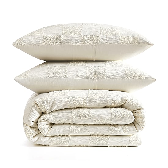 Truly Soft Textured Checkered 2-pc. Duvet Cover Set