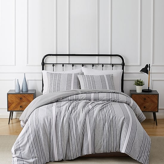 Truly Soft Kiel Stripe Flannel Duvet Cover Set