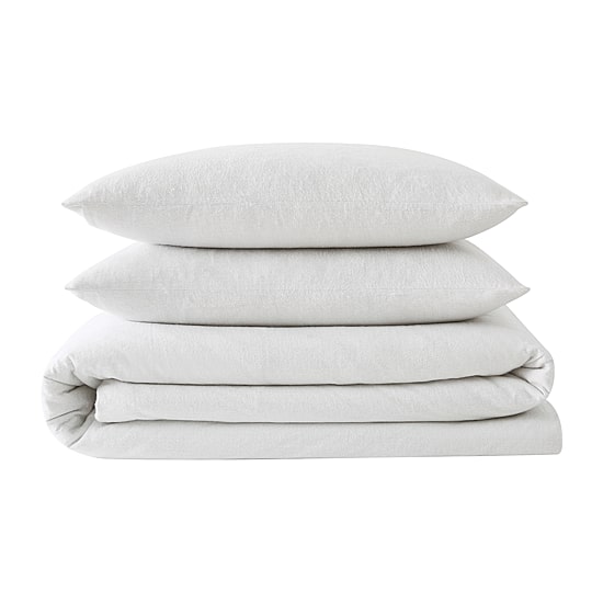 London Fog Herringbone Flannel Duvet Cover Set