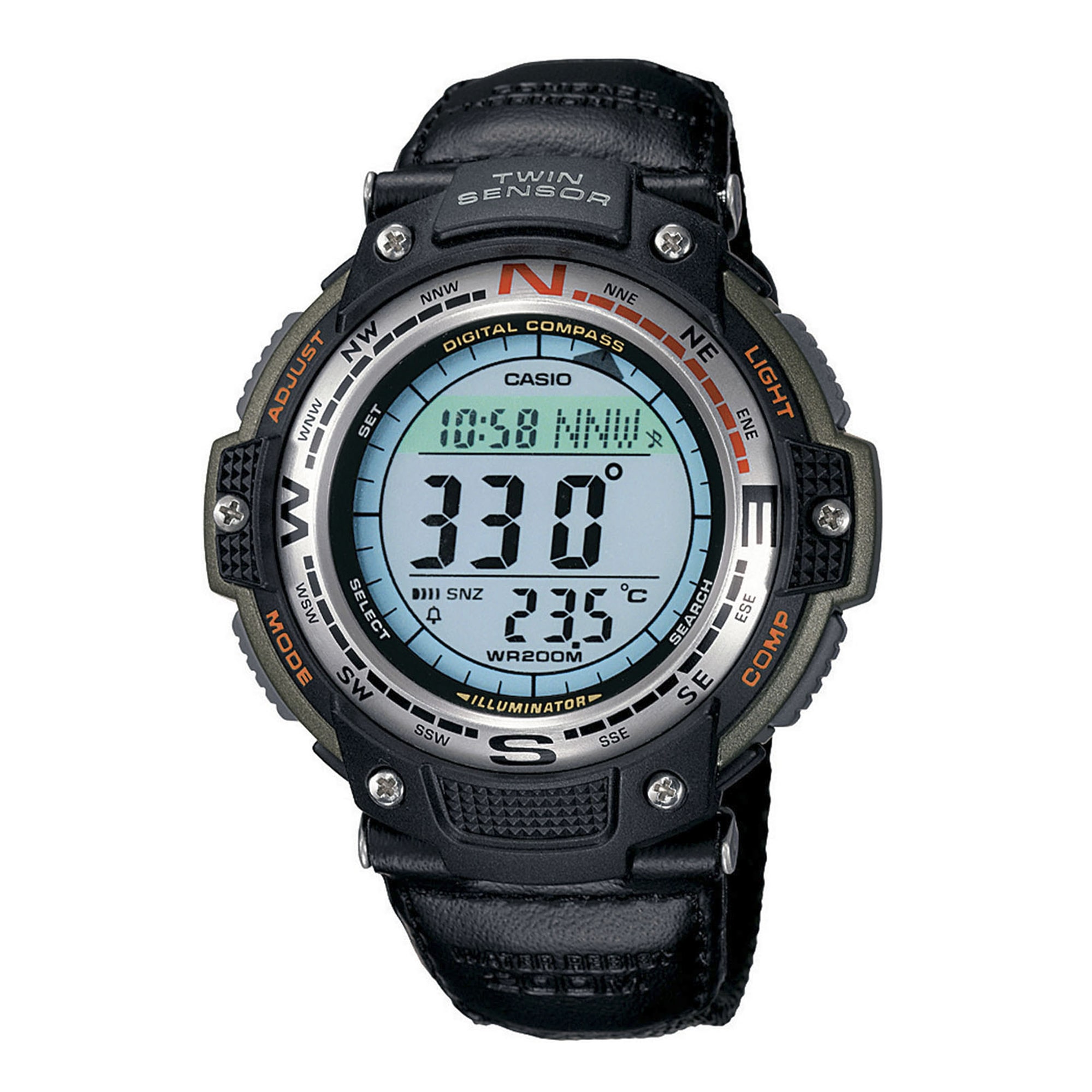 Casio Mens Digital Black Strap Watch Sgw100b-3v