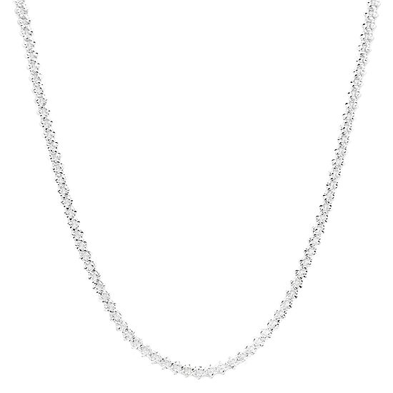 Sterling Silver 18" Crab Pavé Link Chain
