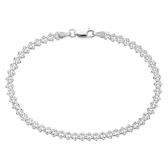 Sterling Silver 7½" Crab Pavé Link Bracelet