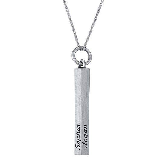 Personalized Rectangle Block Pendant Necklace