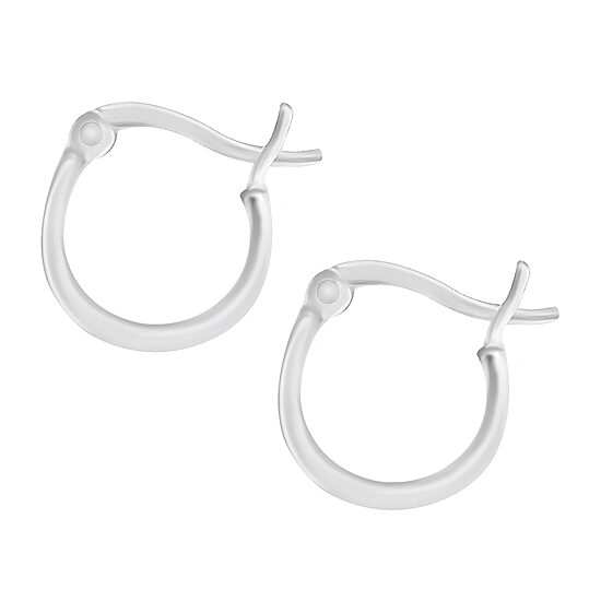 Silver Treasures Sterling Silver Hoop Earrings