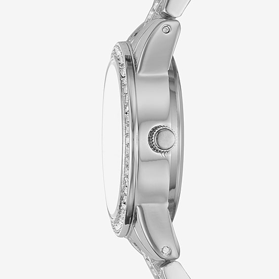 Ladies Sets Womens Crystal Accent Silver Tone 4-pc. Watch Boxed Set Fmdjset310