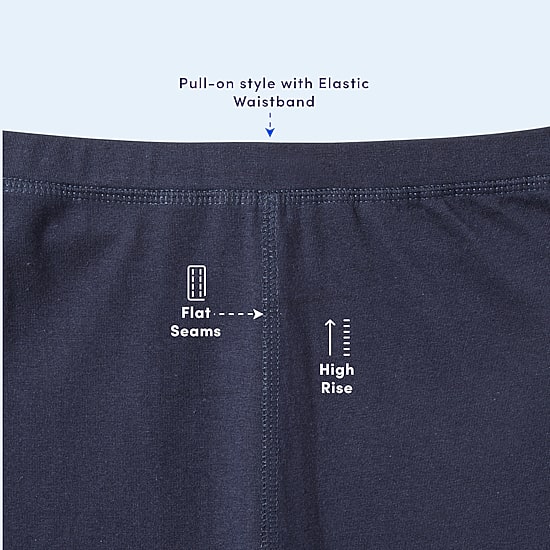 French Toast Little & Big Kid Girls Easy-on + Easy-off Sensory Friendly High Rise Full Length Leggings