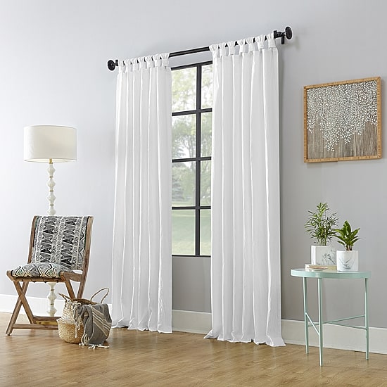 Archaeo Sarro Washed Cotton Tab Top Light-Filtering Single Curtain Panel