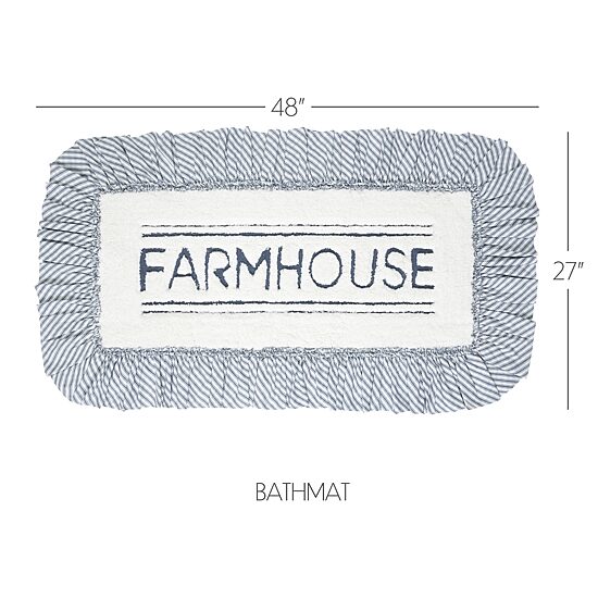 VHC Sawyer Mill Blue Farmhouse Bath Mat