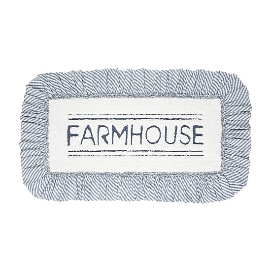 VHC Sawyer Mill Blue Farmhouse Bath Mat