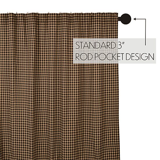 Vhc Brands Black Check Shower Curtain