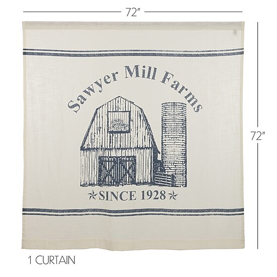 Vhc Brands Sawyer Mill Blue Barn Shower Curtain