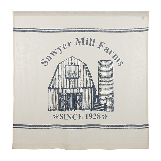 Vhc Brands Sawyer Mill Blue Barn Shower Curtain