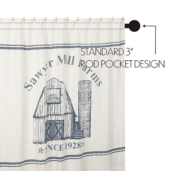 Vhc Brands Sawyer Mill Blue Barn Shower Curtain