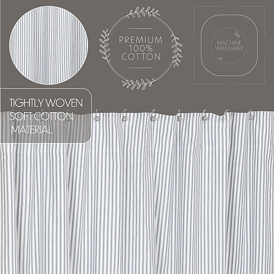 Vhc Brands Sawyer Mill Blue Ticking Shower Curtain