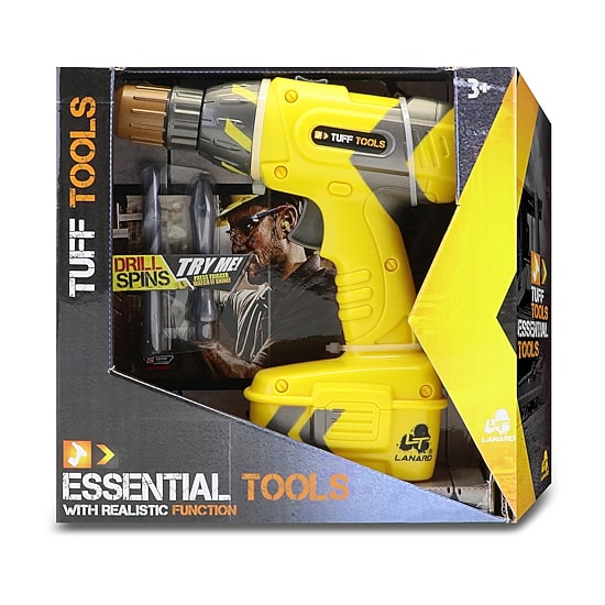 Tuff Tools Pretend Play Toy Power Drill w/ Realistic Functions