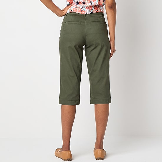 St. John's Bay Secretly Slender Womens Slim Mid Rise Capri Pant