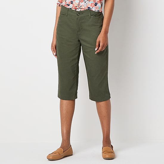 St. John's Bay Secretly Slender Womens Slim Mid Rise Capri Pant