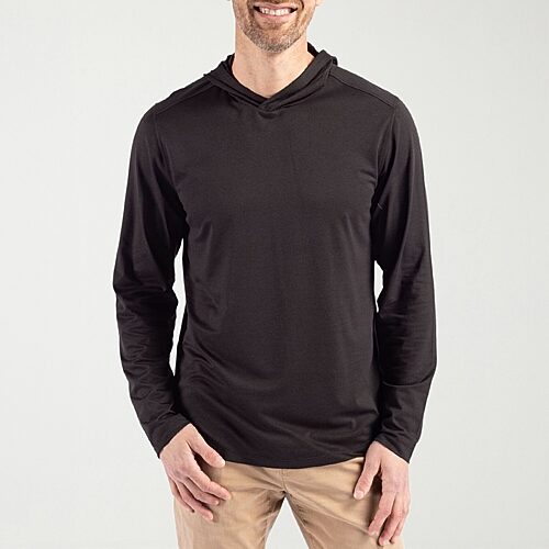 CUTTER & BUCK Mens Long Sleeve Hoodie, 3x-large, Black