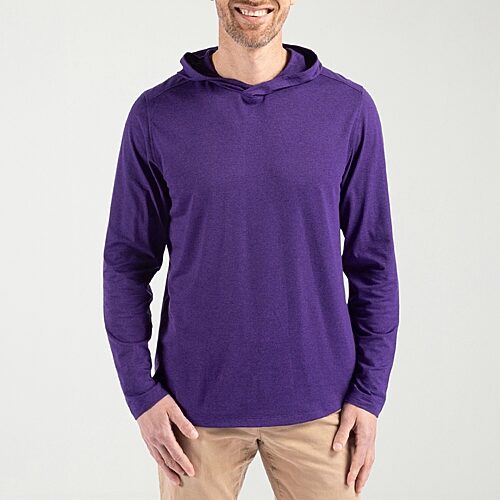 CUTTER & BUCK Mens Long Sleeve Hoodie, Xx-large, Purple