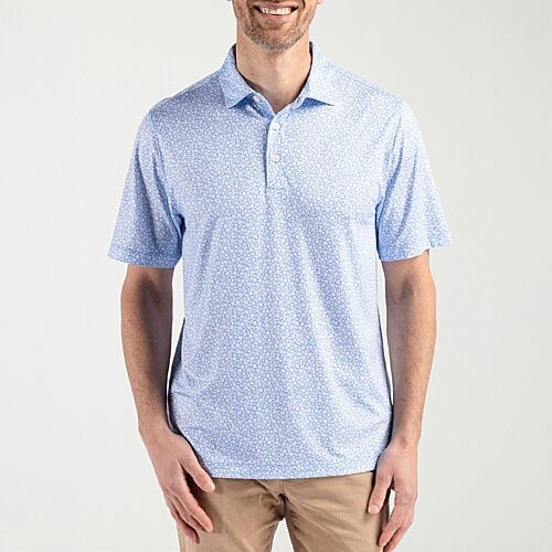 CUTTER & BUCK Mens Regular Fit Short Sleeve Polo Shirt, 3x-large, Blue