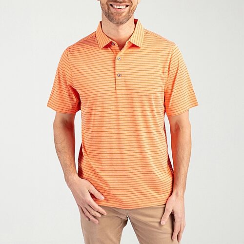 CUTTER & BUCK Mens Regular Fit Short Sleeve Polo Shirt, Large, Orange