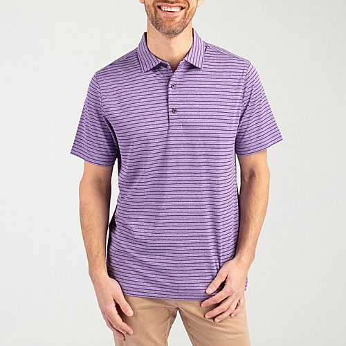 CUTTER & BUCK Mens Regular Fit Short Sleeve Polo Shirt, Medium, Purple