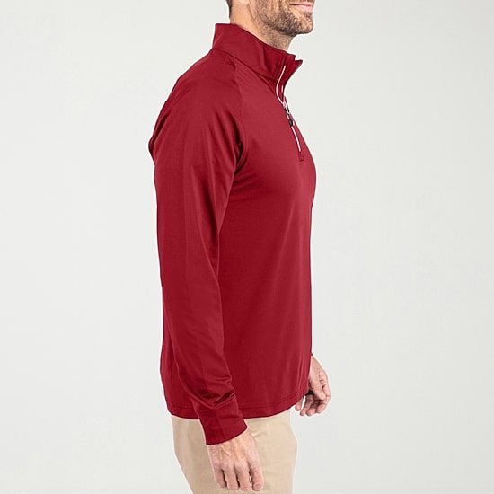 CUTTER & BUCK Mens Mock Neck Long Sleeve Quarter-Zip Pullover
