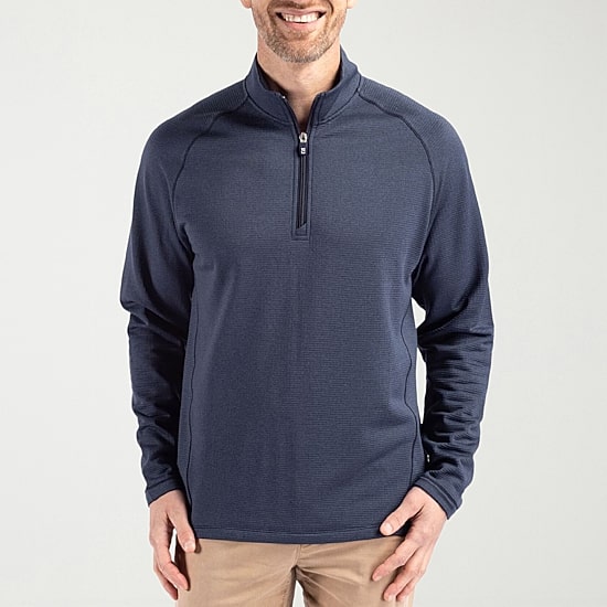 CUTTER & BUCK Mens Mock Neck Long Sleeve Quarter-Zip Pullover