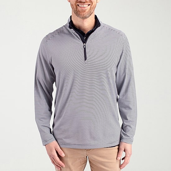 CUTTER & BUCK Mens Mock Neck Long Sleeve Quarter-Zip Pullover
