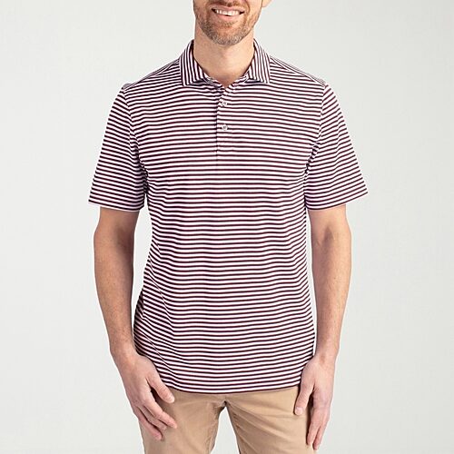 CUTTER & BUCK Mens Regular Fit Short Sleeve Polo Shirt, Large, Red
