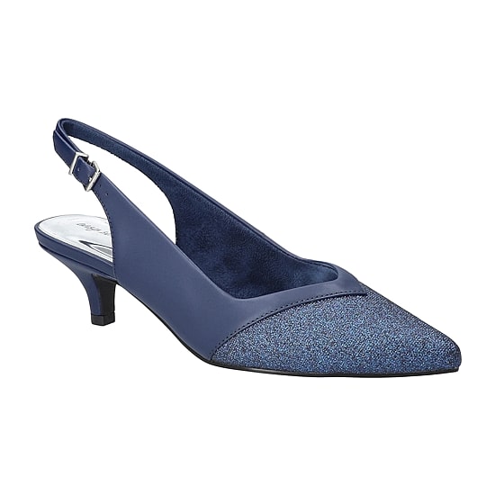 Easy Street Womens Pointed Closed Toe Kitten Heel Pumps