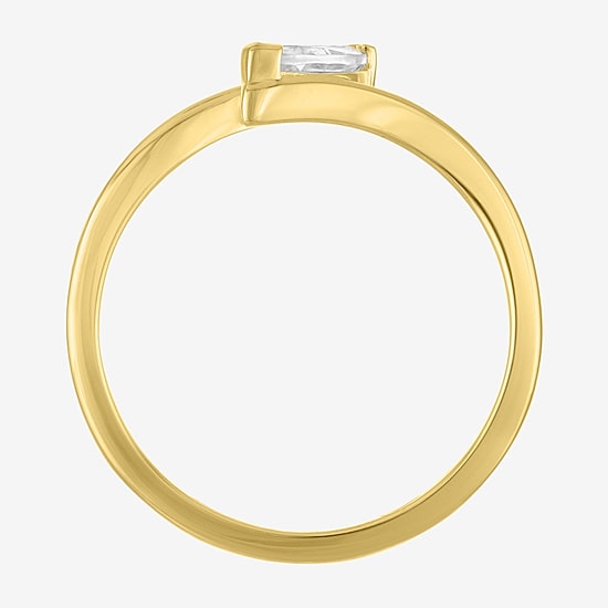 Diamond Addiction (G-H / Si2-I1) Womens 1/2 CT. T.W. Lab Grown White Diamond 10K Gold Marquise Solitaire Bypass  Cocktail Ring