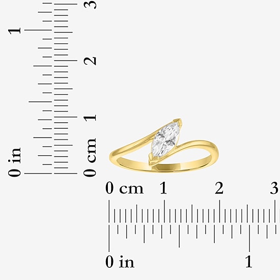 Diamond Addiction (G-H / Si2-I1) Womens 1/2 CT. T.W. Lab Grown White Diamond 10K Gold Marquise Solitaire Bypass  Cocktail Ring