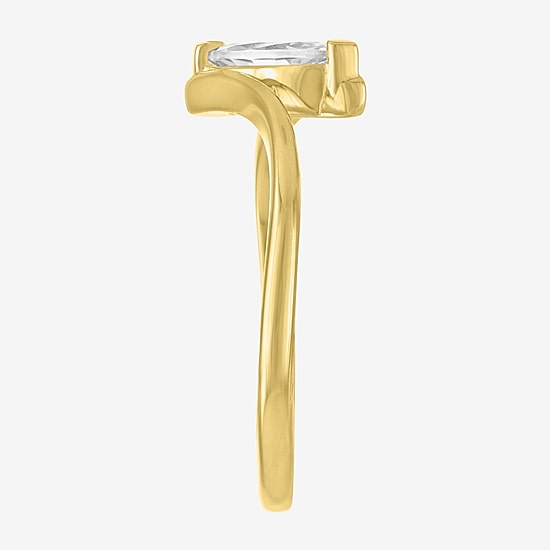 Diamond Addiction (G-H / Si2-I1) Womens 1/2 CT. T.W. Lab Grown White Diamond 10K Gold Marquise Solitaire Bypass  Cocktail Ring