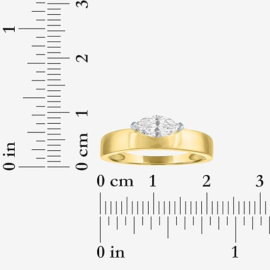 Diamond Addiction G-H / Si2-I1 Womens 1/2 CT. T.W. Lab Grown White Diamond 10K Gold Marquise Solitaire Cocktail Ring