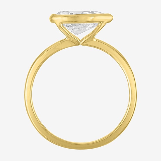 Diamond Addiction E-F / Vs1-Vs2 Womens 2 CT. T.W. Lab Grown White Diamond 10K Gold Pear Solitaire Cocktail Ring