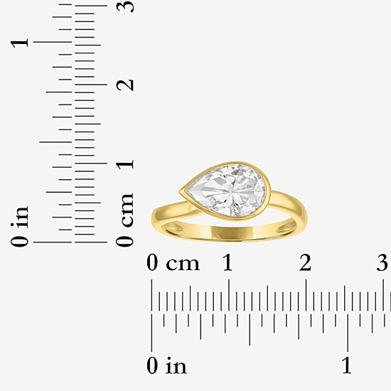 Diamond Addiction E-F / Vs1-Vs2 Womens 2 CT. T.W. Lab Grown White Diamond 10K Gold Pear Solitaire Cocktail Ring