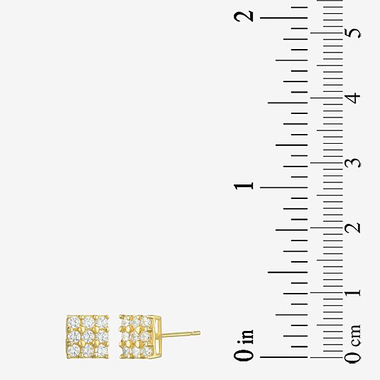 Cubic Zirconia 14K Gold 4mm Round Stud Earrings