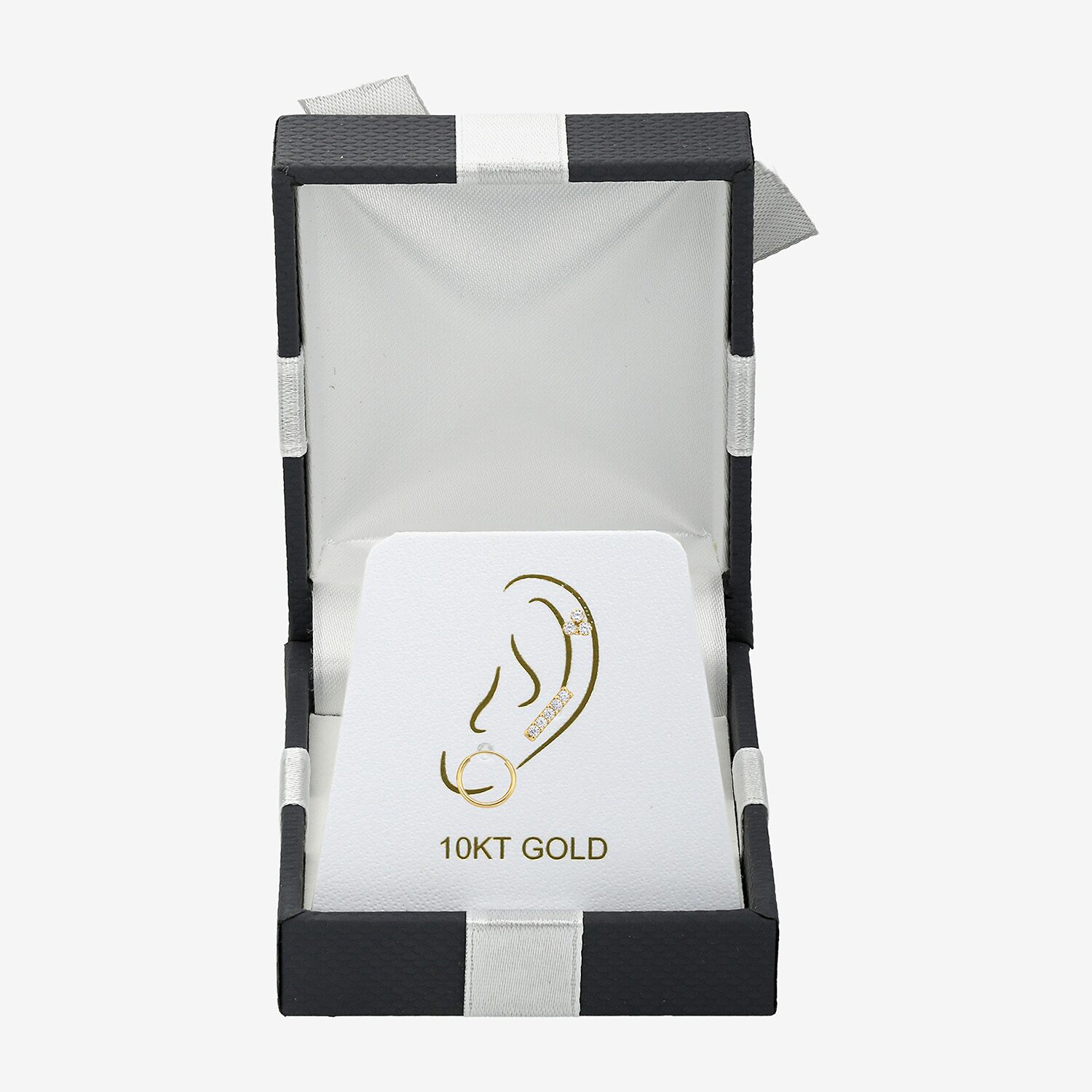 Gold Addiction Womens Cubic Zirconia 10K Gold 3 Pair Earring Set