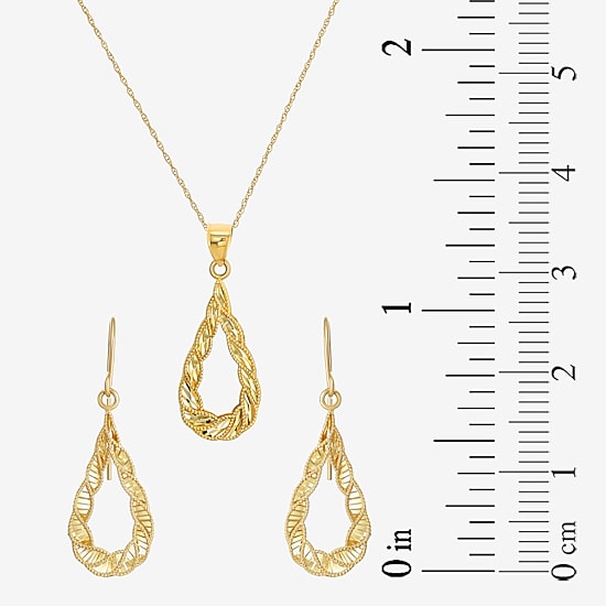Womens 14K Gold Pear 2-pc. Jewelry Set