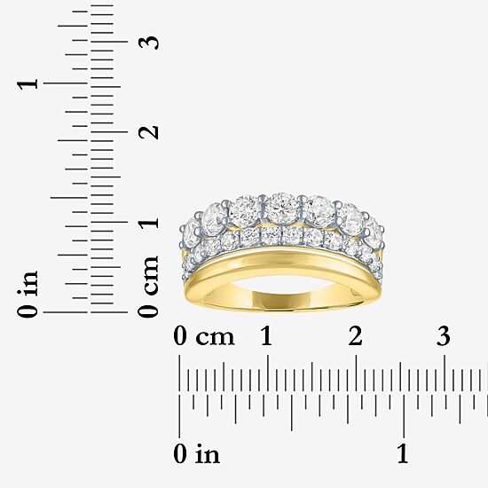 Diamond Addiction (Si2-I1, G-H) Womens 2 CT. T.W. Lab Grown White Diamond 14K Gold Over Silver Cocktail Ring