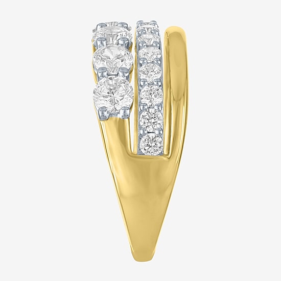 Diamond Addiction (Si2-I1, G-H) Womens 2 CT. T.W. Lab Grown White Diamond 14K Gold Over Silver Cocktail Ring