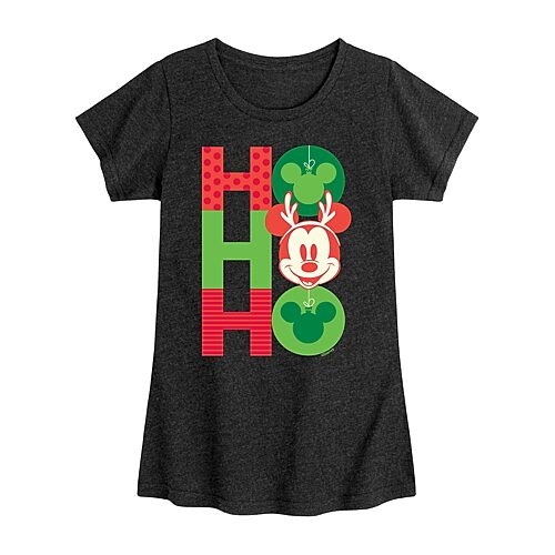 Disney Collection Girls Round Neck Short Sleeve Regular Fit Minnie Mouse Graphic T-Shirt, X-large, Black