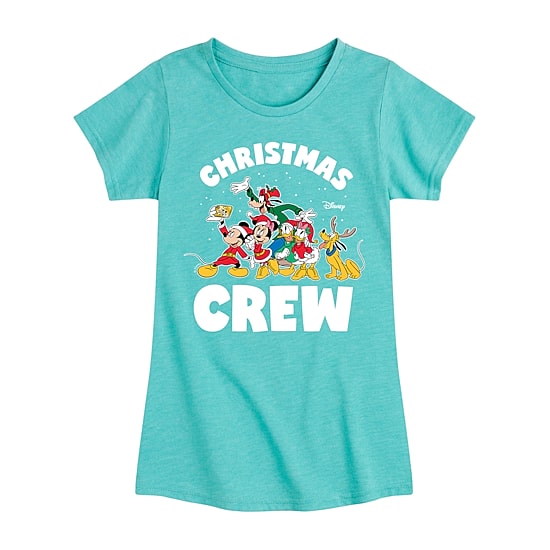 Disney Collection Girls Round Neck Short Sleeve Regular Fit Mickey and Friends Graphic T-Shirt