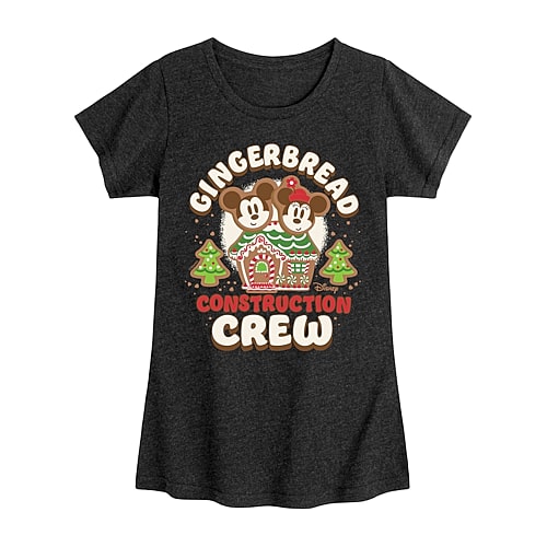 Disney Collection Girls Round Neck Short Sleeve Regular Fit Mickey and Friends Graphic T-Shirt, X-large, Black