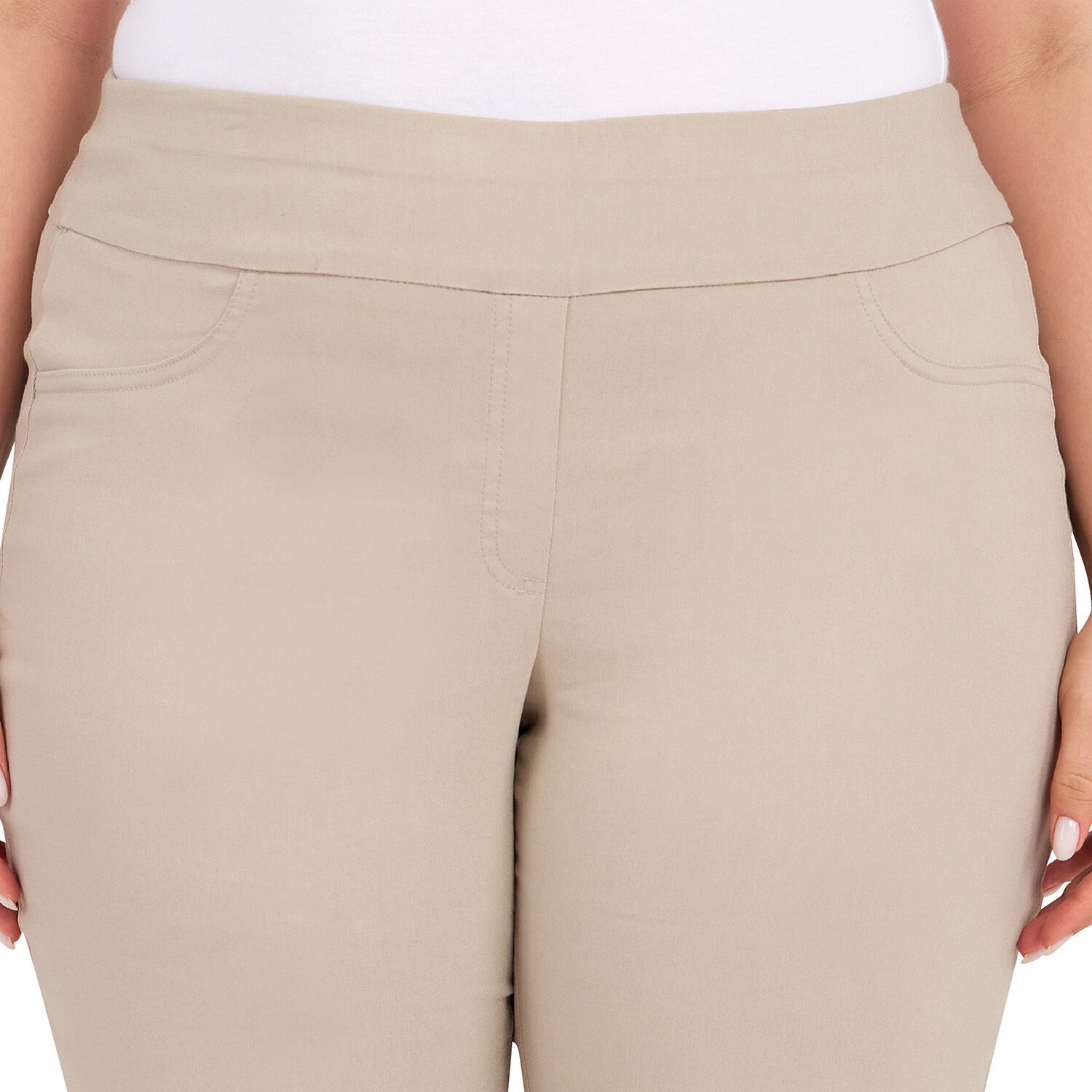 Hearts Of Palm Womens Plus Straight Mid Rise Capri Pant