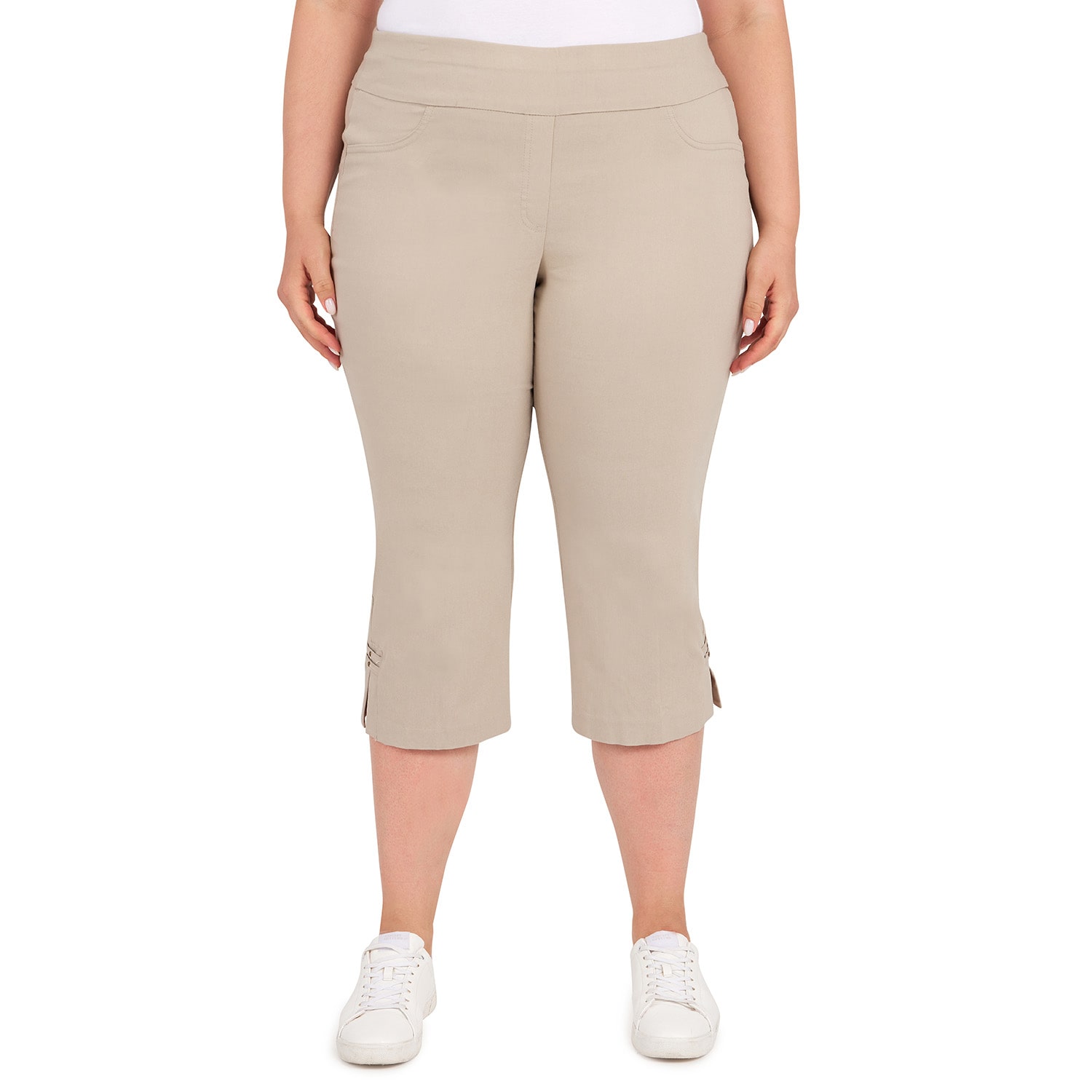 Hearts Of Palm Womens Plus Straight Mid Rise Capri Pant