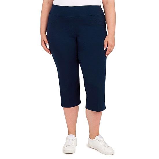 Hearts Of Palm Womens Plus Straight Mid Rise Capri Pant