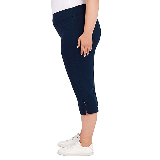 Hearts Of Palm Womens Plus Straight Mid Rise Capri Pant